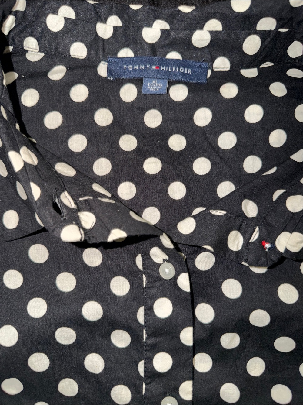 Tommy Hilfiger Women's Polka Dot Button-Down Blouse